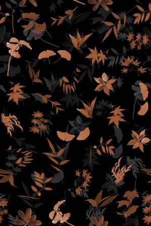 时尚田园风 落叶 服装印花华亿平台图片