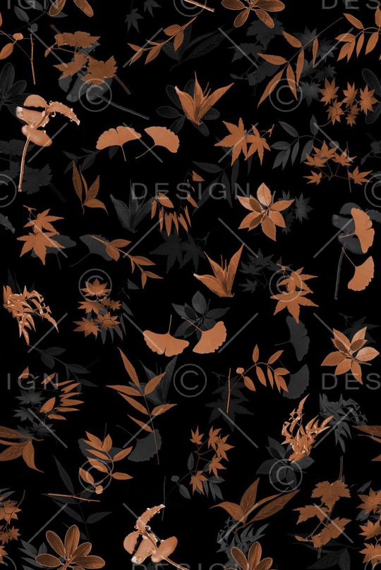 时尚田园风 落叶 服装印花华亿平台图片