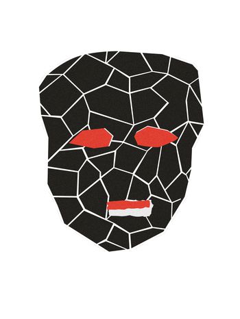 抽象脸谱印花华亿平台图片