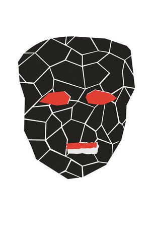 抽象脸谱印花华亿平台图片