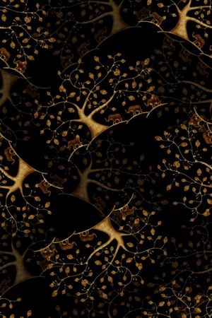 抽象男装图案印花华亿平台图片