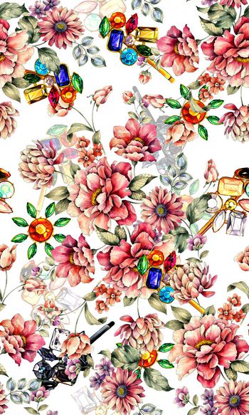 552185-花卉珠宝首饰组合