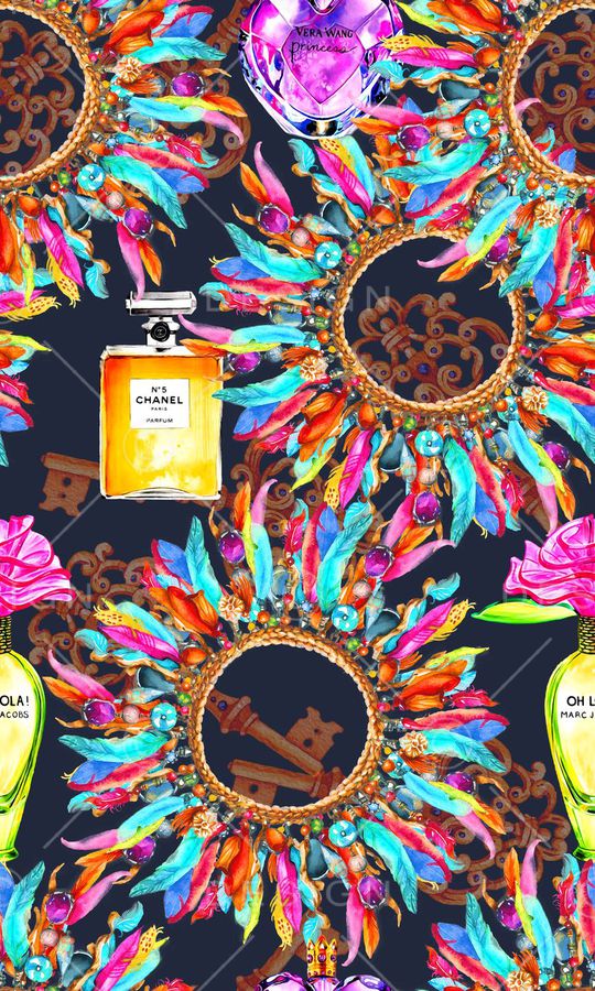 水彩画印花华亿平台图片