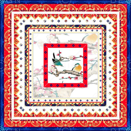 创意围巾图案设计印花华亿平台图片