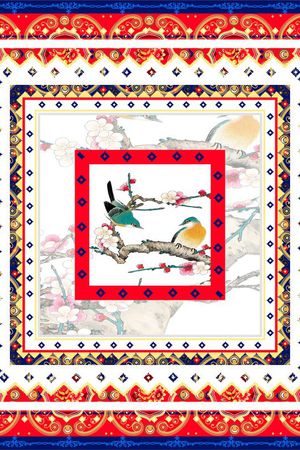 创意围巾图案设计印花华亿平台图片