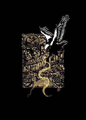 552233-复古教堂纹理老鹰金蛇男装图案