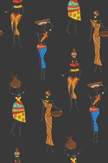 552432-原创时尚潮流印度非洲针绣人物女装夹