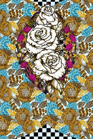 复古印花华亿平台图片