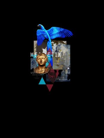 552597-原创纪梵希风格鹦鹉石膏像大牌拼图定