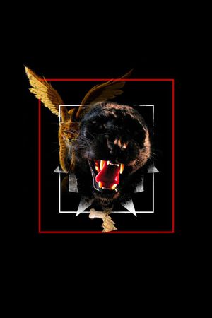 抽象男装图案印花华亿平台图片