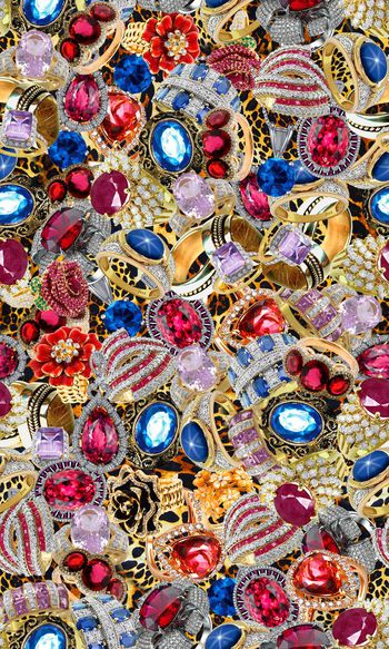 552681-珠宝动物纹组合