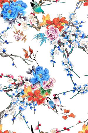 中国风印花华亿平台图片