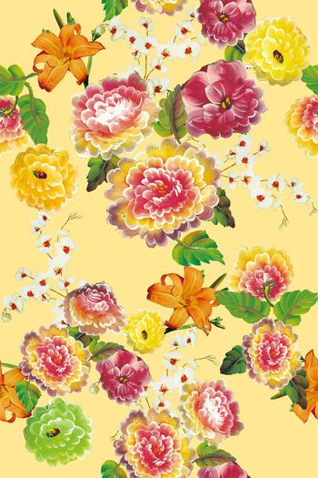 552690-原创时尚潮流手绘油画画笔花卉印花Y