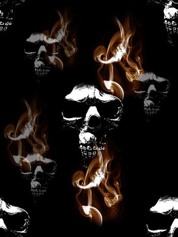 552736-时尚骷髅头火焰男装图案