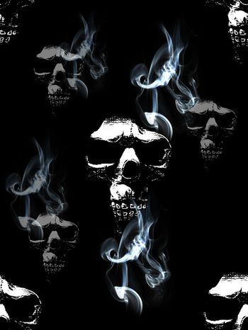 552737-时尚骷髅头火焰男装图案