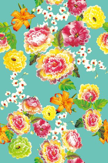 552738-原创时尚潮流手绘油画画笔花卉印花Y