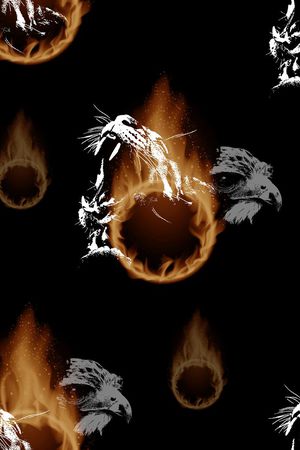 抽象男装图案印花华亿平台图片