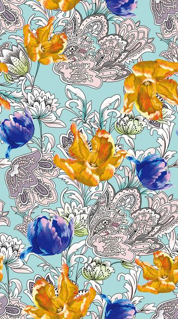 552817-时尚潮流手绘线条素雅花卉YC817