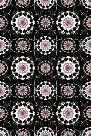 欧式手绘大花纹印花华亿平台图片