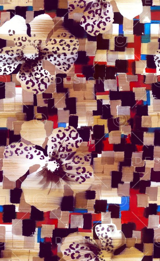 格子豹纹印花华亿平台图片