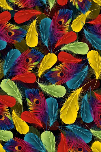 553195-炫彩羽毛组合