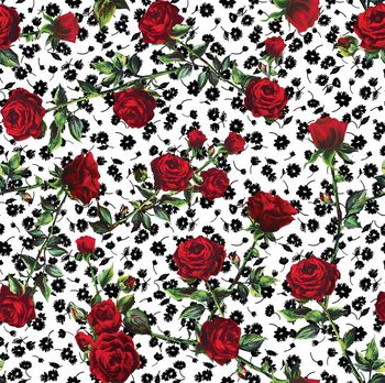 553273-时尚 大牌 D&G 玫瑰 碎花底纹