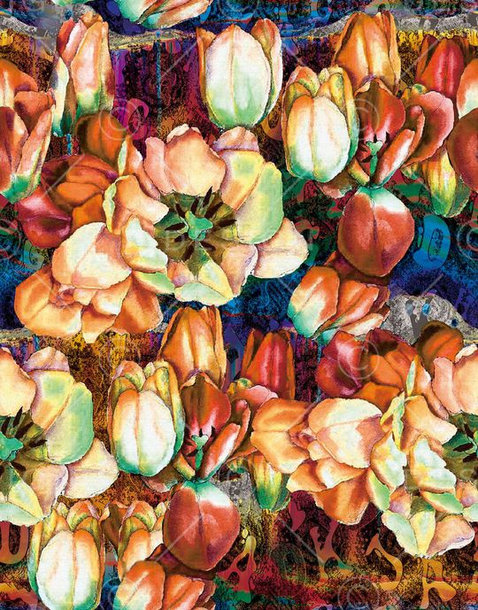 花卉印花华亿平台图片