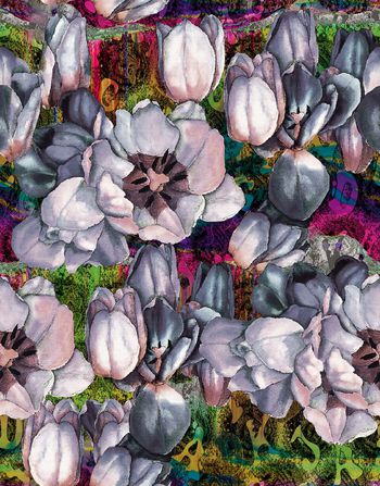 553396-欧洲手绘时尚潮流油画花卉YC830