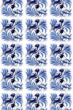 写意花鸟印花华亿平台图片