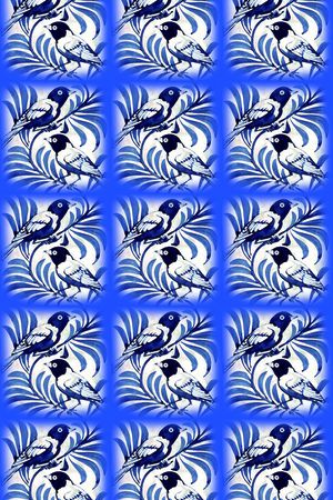 写意花鸟印花华亿平台图片