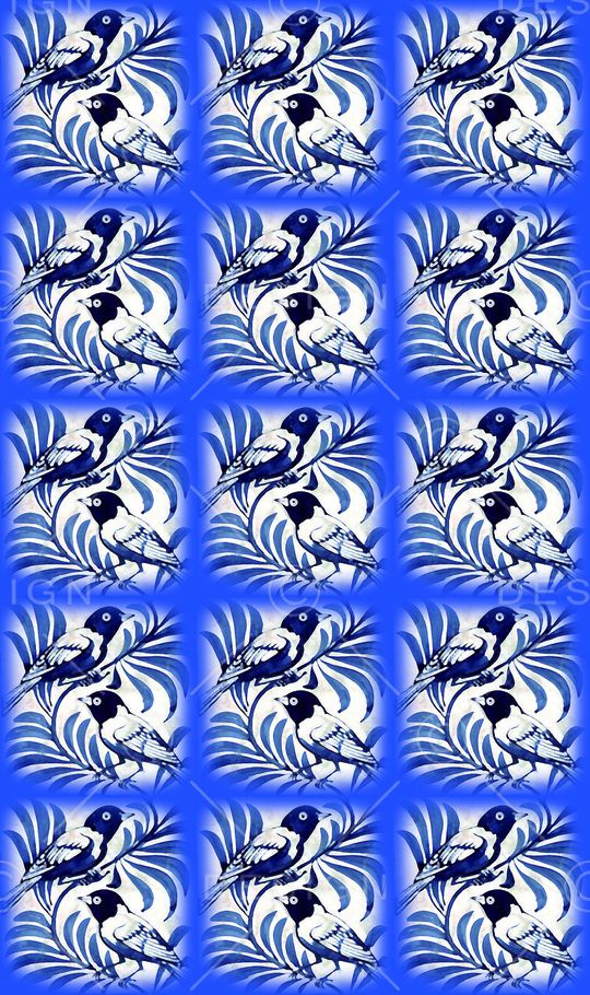 写意花鸟印花华亿平台图片