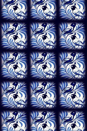 写意花鸟印花华亿平台图片