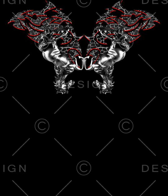 抽象男装图案印花华亿平台图片