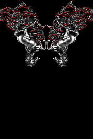 抽象男装图案印花华亿平台图片