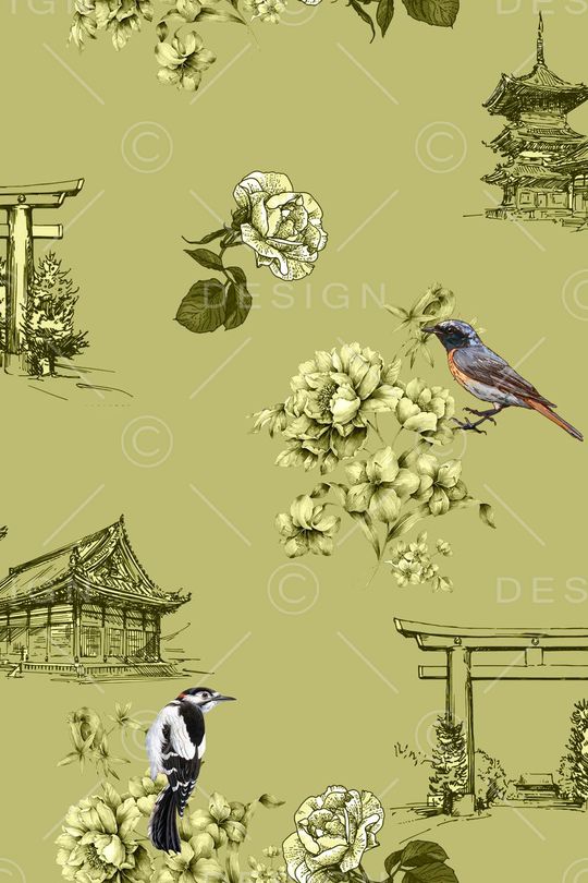 钢笔速写鸟印花华亿平台图片