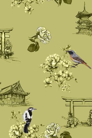 钢笔速写鸟印花华亿平台图片