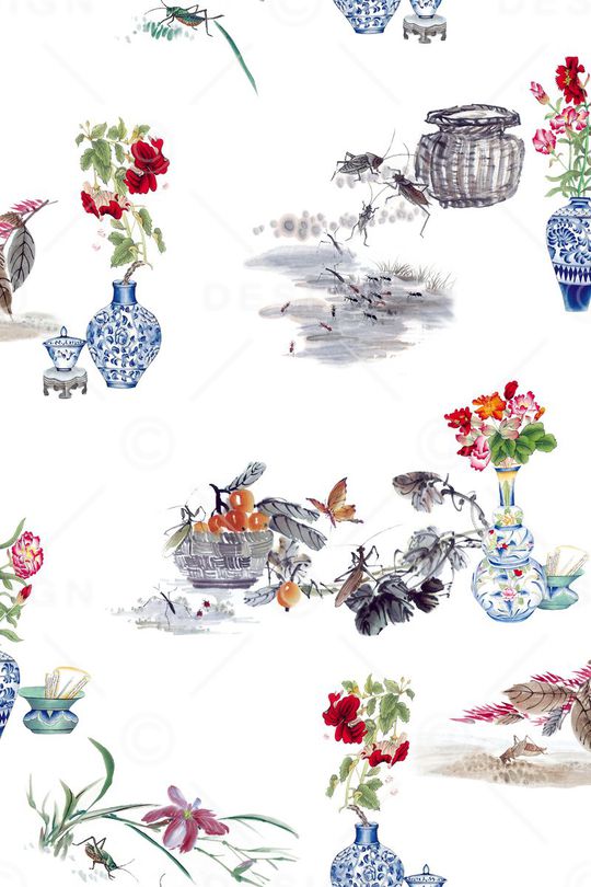 中国风印花华亿平台图片