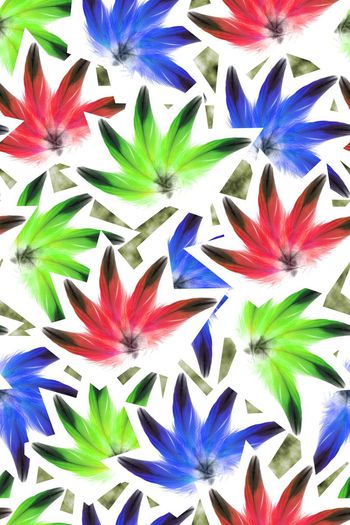 554218-热带风情纹理羽毛拼接