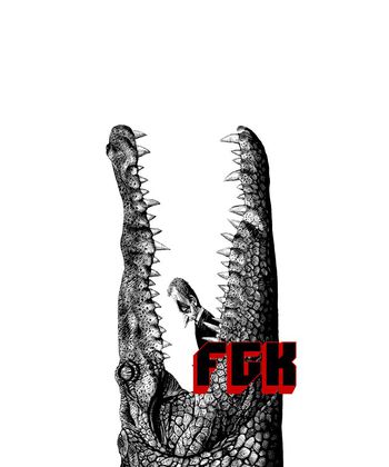 554245-抽象大鳄鱼男装图案