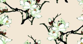 554284-中国传统水墨风格 梅花三弄