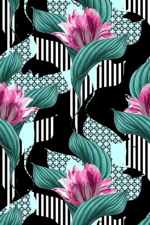 花卉印花华亿平台图片