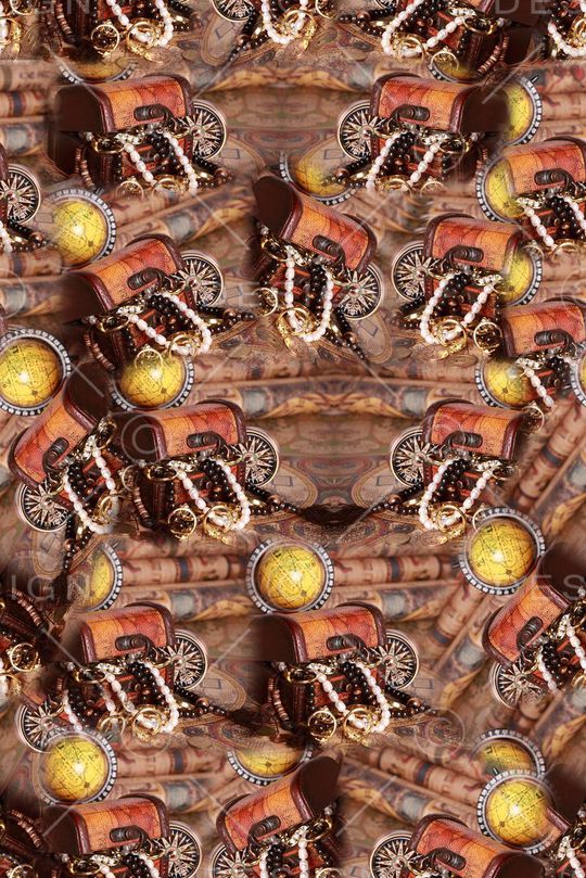 复古 欧美 航海指南针箱子珠宝佛珠地球仪布帛 服装 长巾 箱包印花华亿平台图片