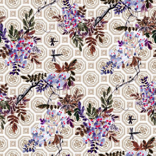 窗格纹印花华亿平台图片