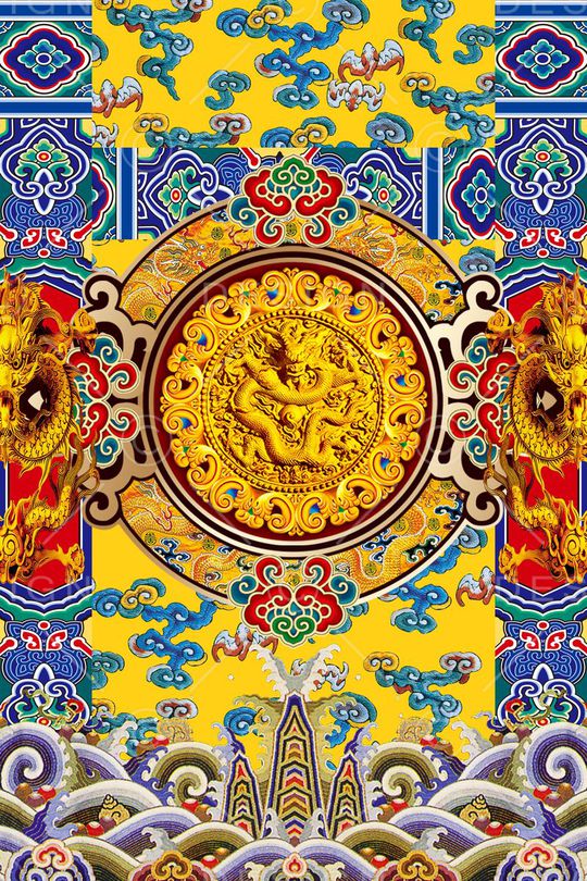 MAX-定位中国民族风印花华亿平台图片