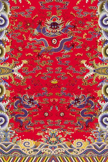 554478-中国民族风云纹左右对称龙戏珠定位印