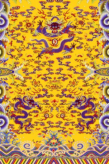 554479-中国民族风云纹左右对称龙戏珠定位印