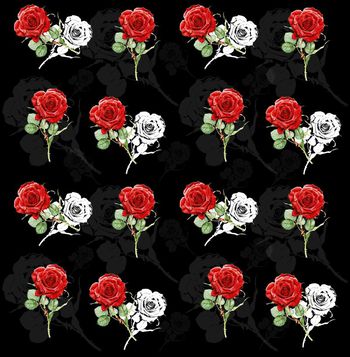 玫瑰  手绘  撞色印花华亿平台图片