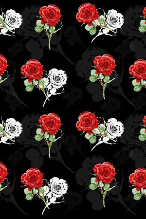 玫瑰  手绘  撞色印花华亿平台图片