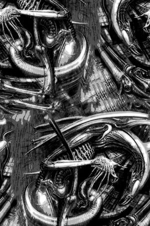 抽象男装图案印花华亿平台图片