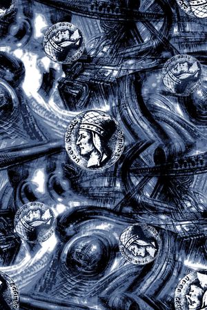 抽象男装图案印花华亿平台图片